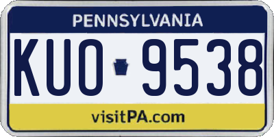 PA license plate KUO9538