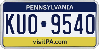 PA license plate KUO9540