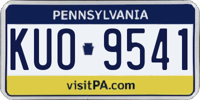 PA license plate KUO9541
