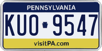 PA license plate KUO9547