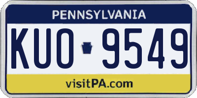 PA license plate KUO9549