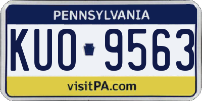PA license plate KUO9563