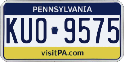 PA license plate KUO9575
