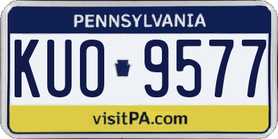 PA license plate KUO9577