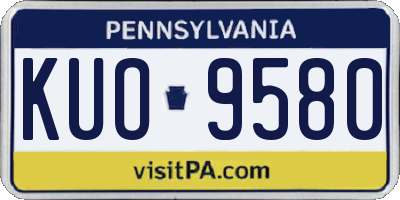 PA license plate KUO9580