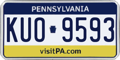 PA license plate KUO9593