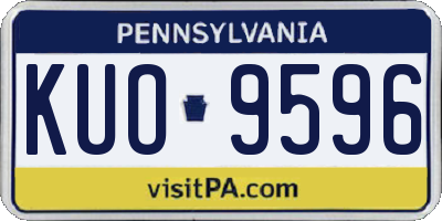 PA license plate KUO9596