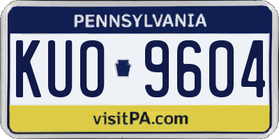 PA license plate KUO9604