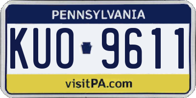 PA license plate KUO9611