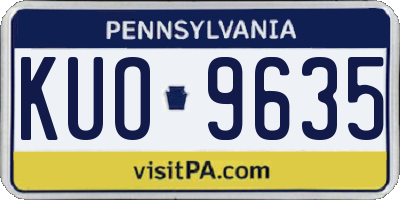 PA license plate KUO9635