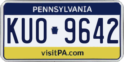 PA license plate KUO9642