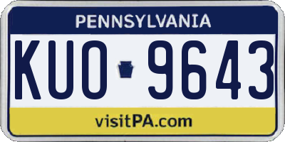 PA license plate KUO9643