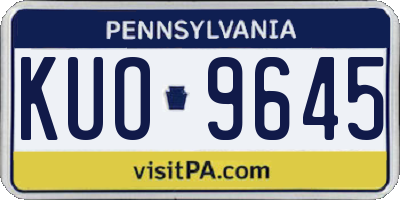 PA license plate KUO9645