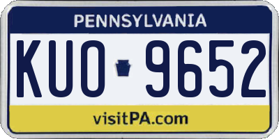 PA license plate KUO9652