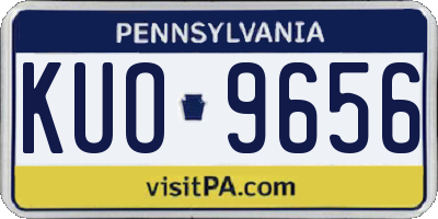 PA license plate KUO9656
