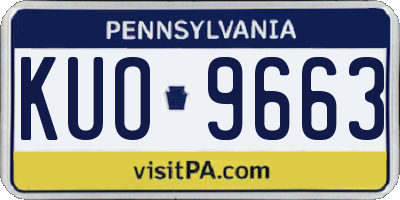 PA license plate KUO9663