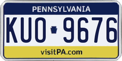PA license plate KUO9676