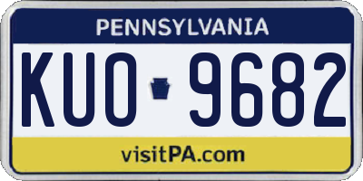 PA license plate KUO9682