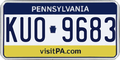 PA license plate KUO9683