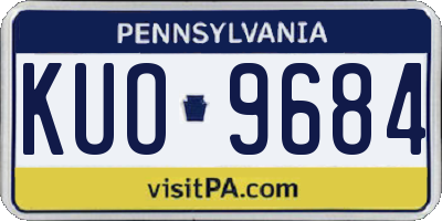 PA license plate KUO9684
