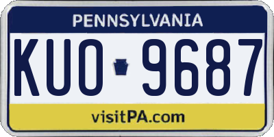 PA license plate KUO9687
