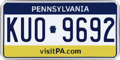 PA license plate KUO9692