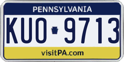 PA license plate KUO9713