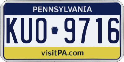 PA license plate KUO9716