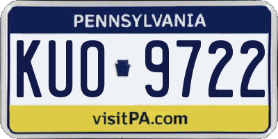 PA license plate KUO9722
