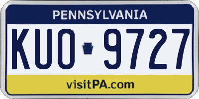 PA license plate KUO9727
