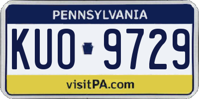 PA license plate KUO9729