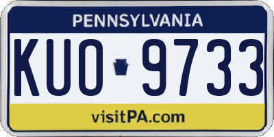 PA license plate KUO9733