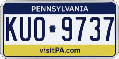PA license plate KUO9737
