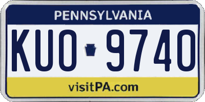 PA license plate KUO9740
