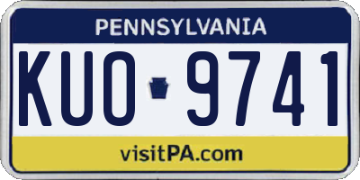 PA license plate KUO9741
