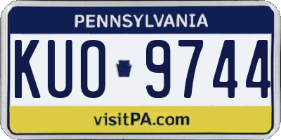PA license plate KUO9744