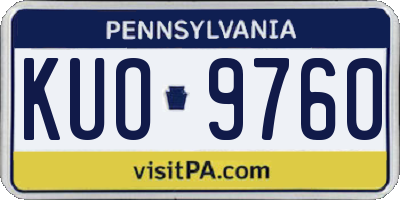 PA license plate KUO9760
