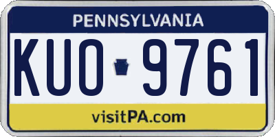 PA license plate KUO9761