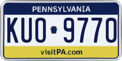 PA license plate KUO9770