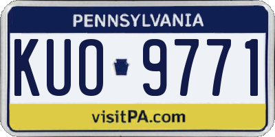 PA license plate KUO9771