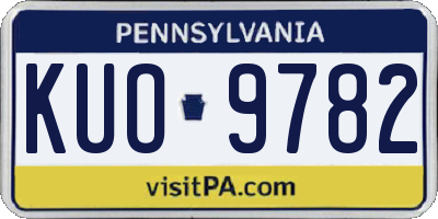 PA license plate KUO9782