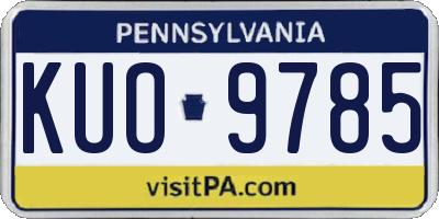 PA license plate KUO9785