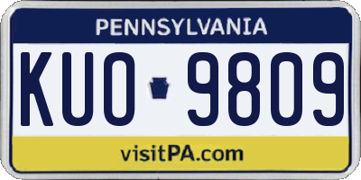 PA license plate KUO9809