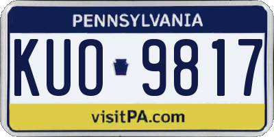 PA license plate KUO9817