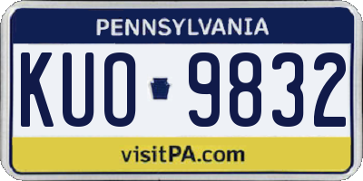 PA license plate KUO9832