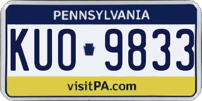 PA license plate KUO9833