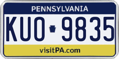 PA license plate KUO9835