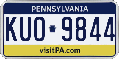 PA license plate KUO9844