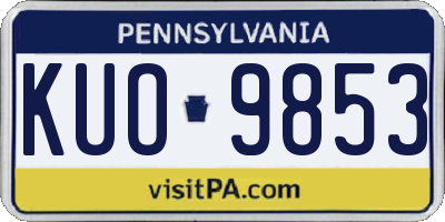 PA license plate KUO9853