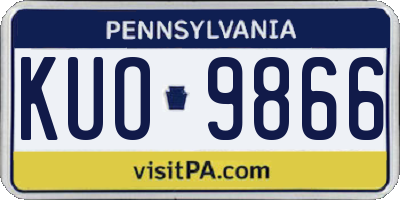 PA license plate KUO9866
